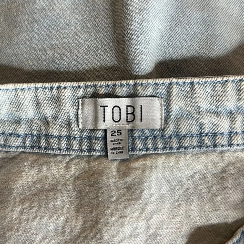 Tobi Belmont Shore LIght Wash Wrap Skirt Size 25